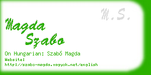 magda szabo business card